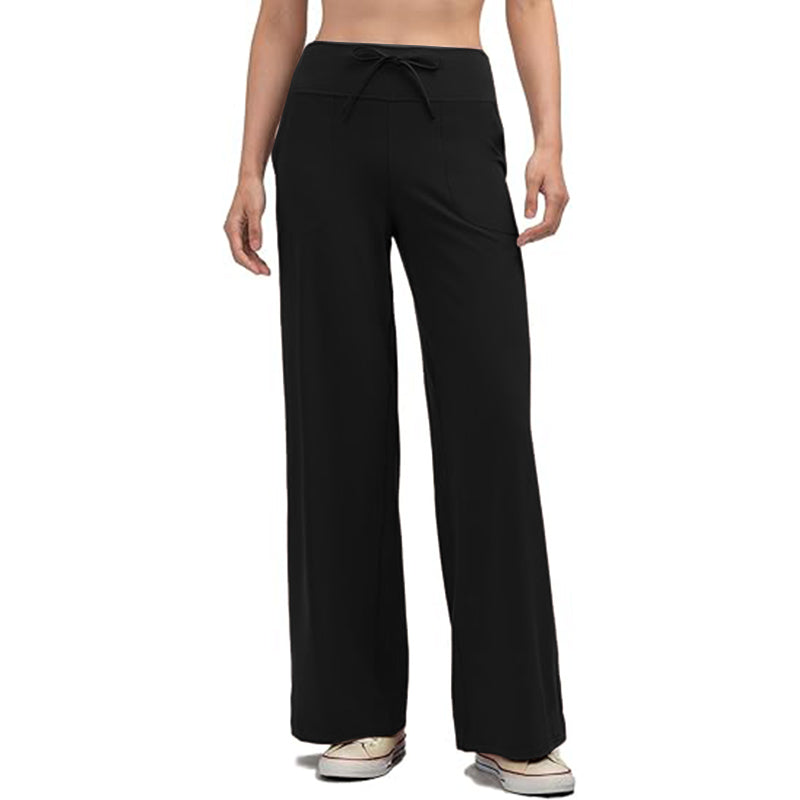 Womens Wide Leg Sweatpants High Waist Drawstring Comfy Yoga Pants with Pockets