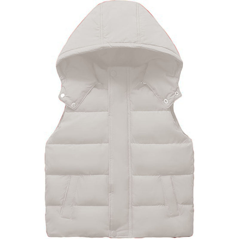 6 Color Womens Quilted Puffer Vest Hooded Winter Casual Stand Collar Gilet