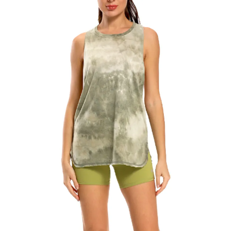Women Loose Top Breathable O-neck Gym Athletic Tank Tops