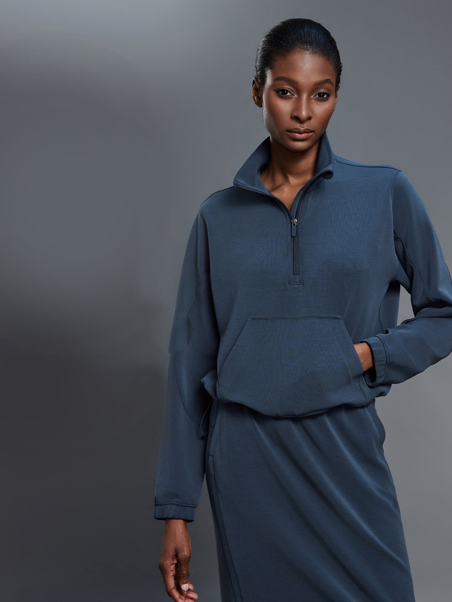 Women's Fall Hooded Long Sleeve Half Zip Hoodies