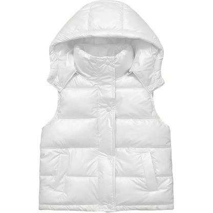 Sleeveless Vest Winter Warm Jacket with Detachable Hood
