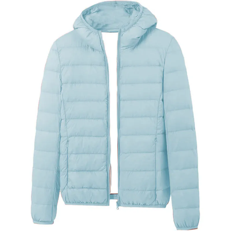 Womens Light Down Hooded Jacket Perfect for Daily Use Quilted Winter Coat
