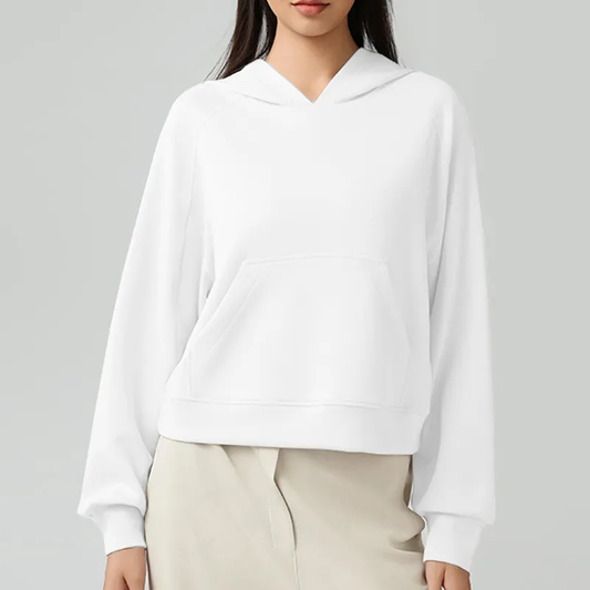 2025 Women Solid Basic Loose Hoodie Sweatshirt Long Sleeve