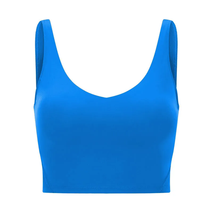 Women Padded Gym Yoga Sport Top Longline Cross Strap Workout Exercise