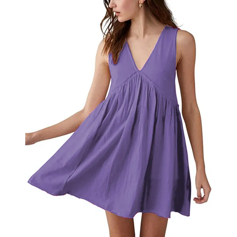 Womens Tennis Dress Pleated Sleeveless Built in Shorts
