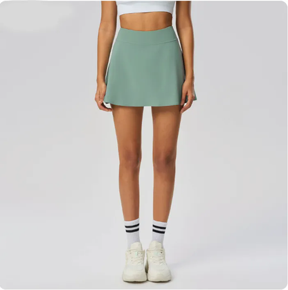 Womens High Waist Casual Beach Short Skirts Built-in Shorts