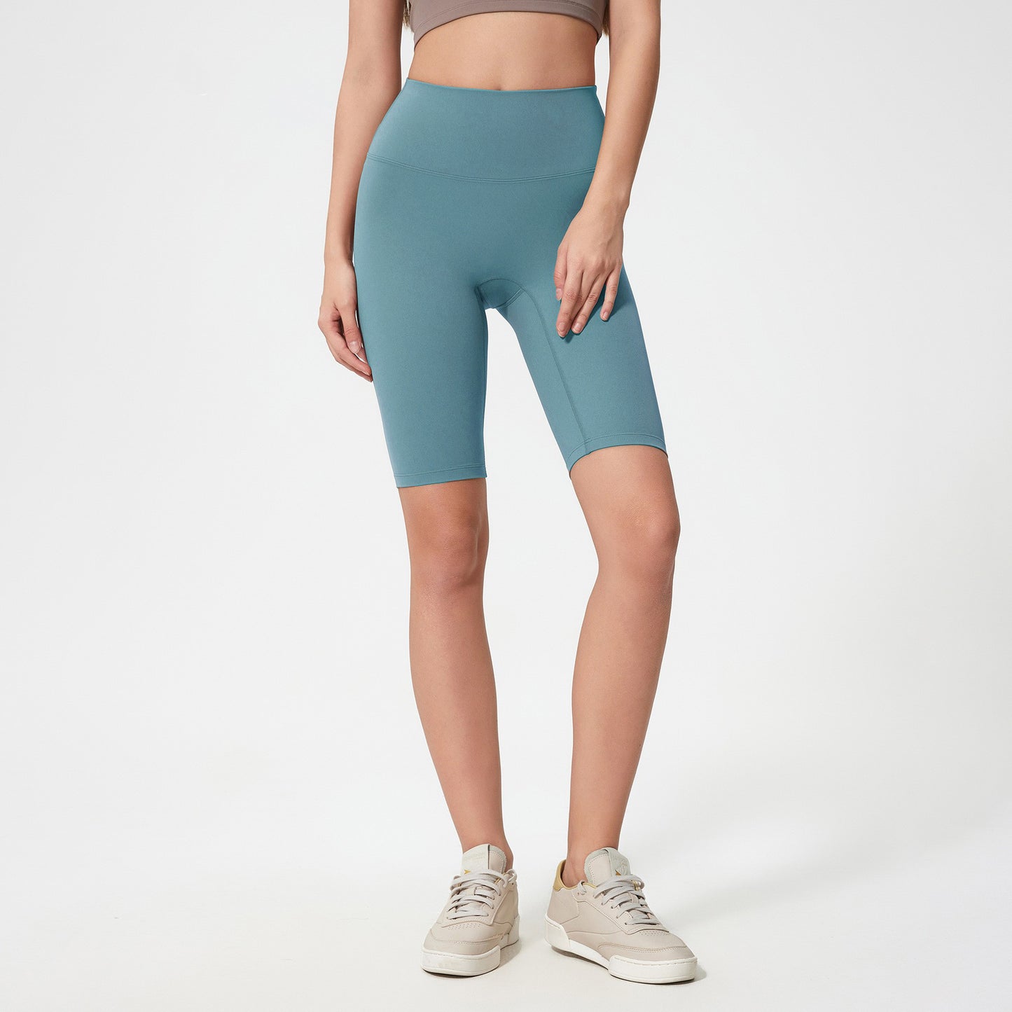 Womens High Waisted Tummy Control Spandex Shorts for Yoga Running Gym