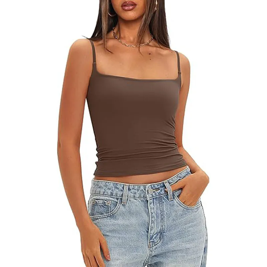 Women Sleeveless Racerback Basic Ribbed Slim Fitted Shirts