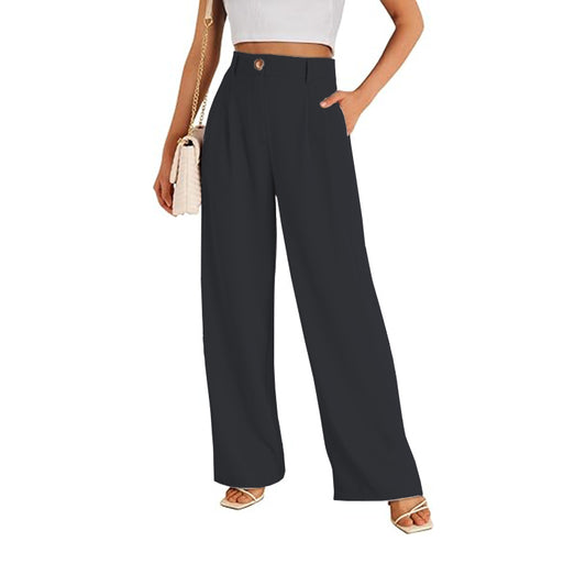 2 Color Wide Leg Pants Women's High Waisted Trousers