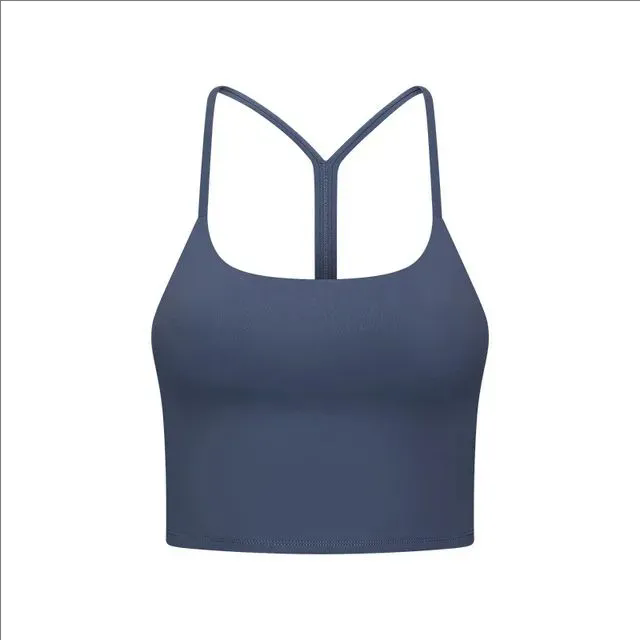 6 color Padded Gym Yoga Sport Bras Top Women Longline Cross Strap Fitness Workout Bras
