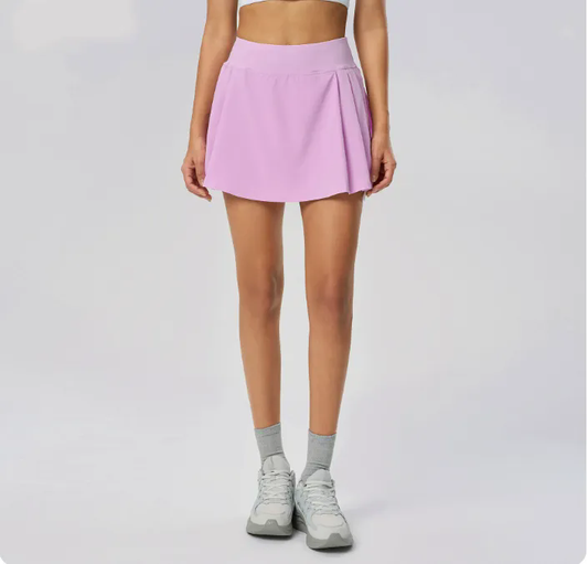8 color Womens High Waist Casual Beach Short Skirts Built-in Shorts