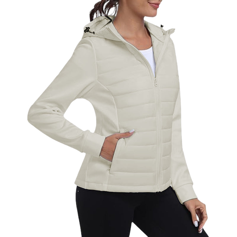 Women's Jacket with Hood Fleece Lined Warm Lightweight