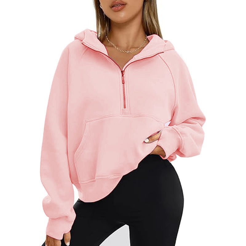 Womens Oversized Sweatshirts Fashion Half Zip Pullover Long Sleeve