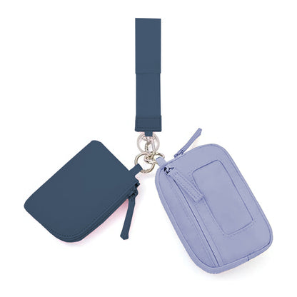 2025Keychain Wristlet Wallet Dual Pouch Wristlet Portable Small Wallet