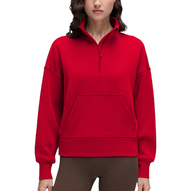 Half Zip Sweatshirt for Women Casual Sweat Shirts with Pocket