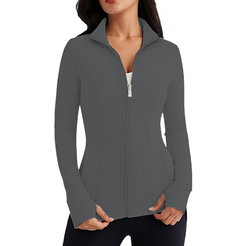 Womens Zip Up Jackets Long Sleeve Hoodies Gym Workout Clothing