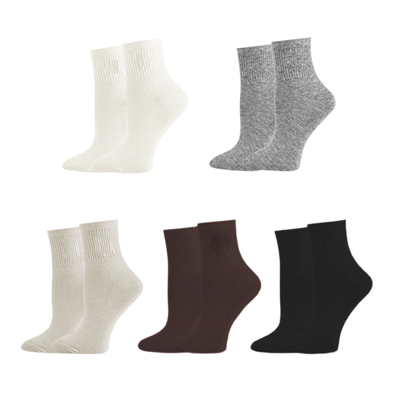 5 Pairs Women's Cotton Crew Socks Soft