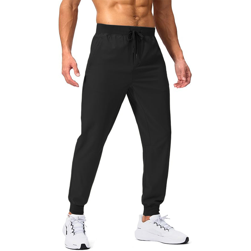 Men's jogging pants with zipper pockets lightweight sports pants for fitness running and golf