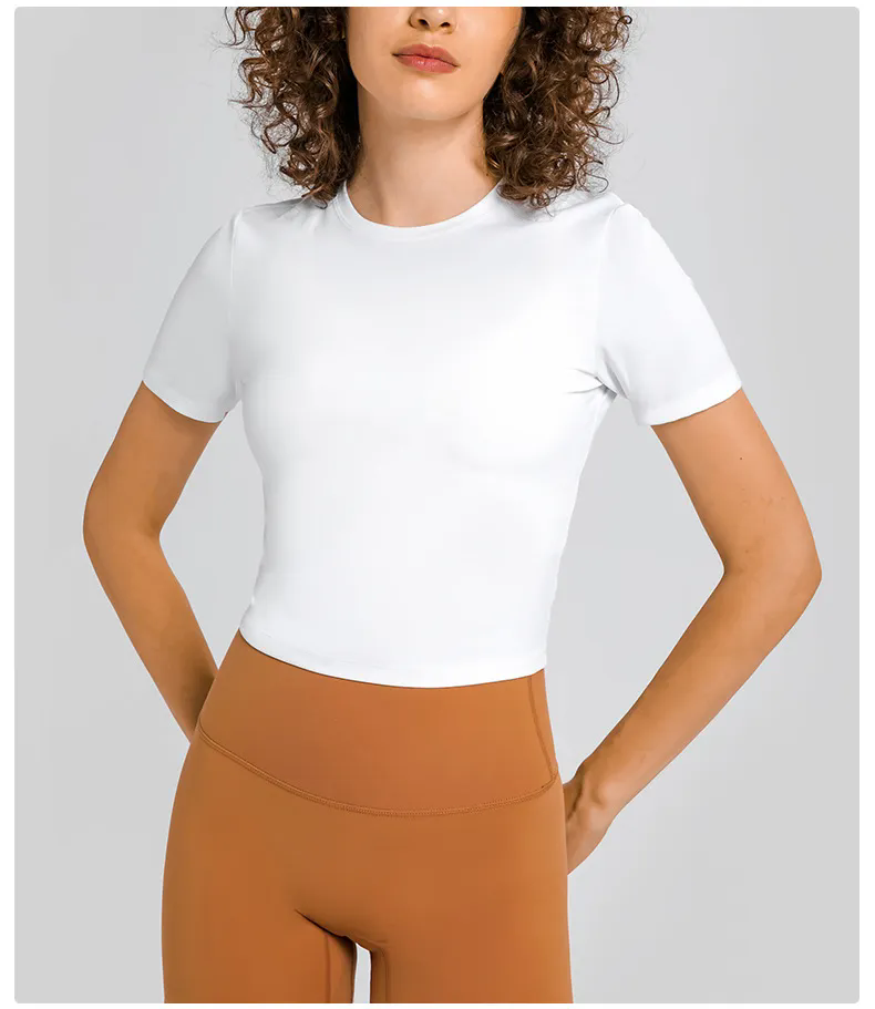 Women Short Sleeve Workout Shirts Breathable T-Shirts Quick
