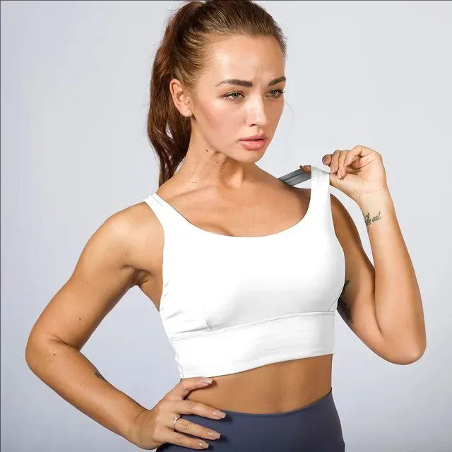 5 color Padded Gym Yoga Sport Bras Top Women Longline Cross Strap Workout Bras