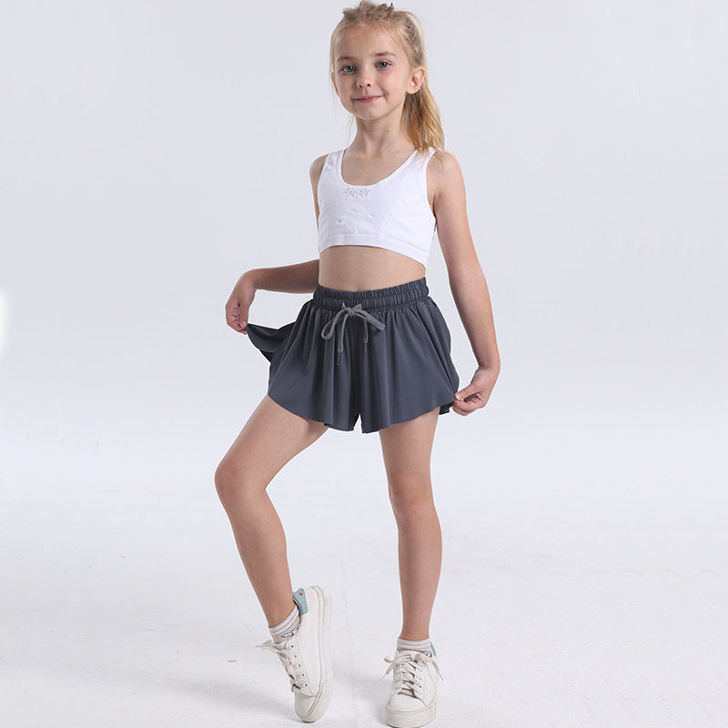 Kid Girls Skirt Stretch Skirt Tennis Skirt with Breathable Short
