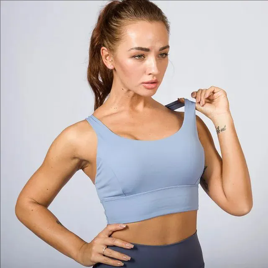 5 color Padded Gym Yoga Sport Bras Top Women Longline Cross Strap Workout Bras