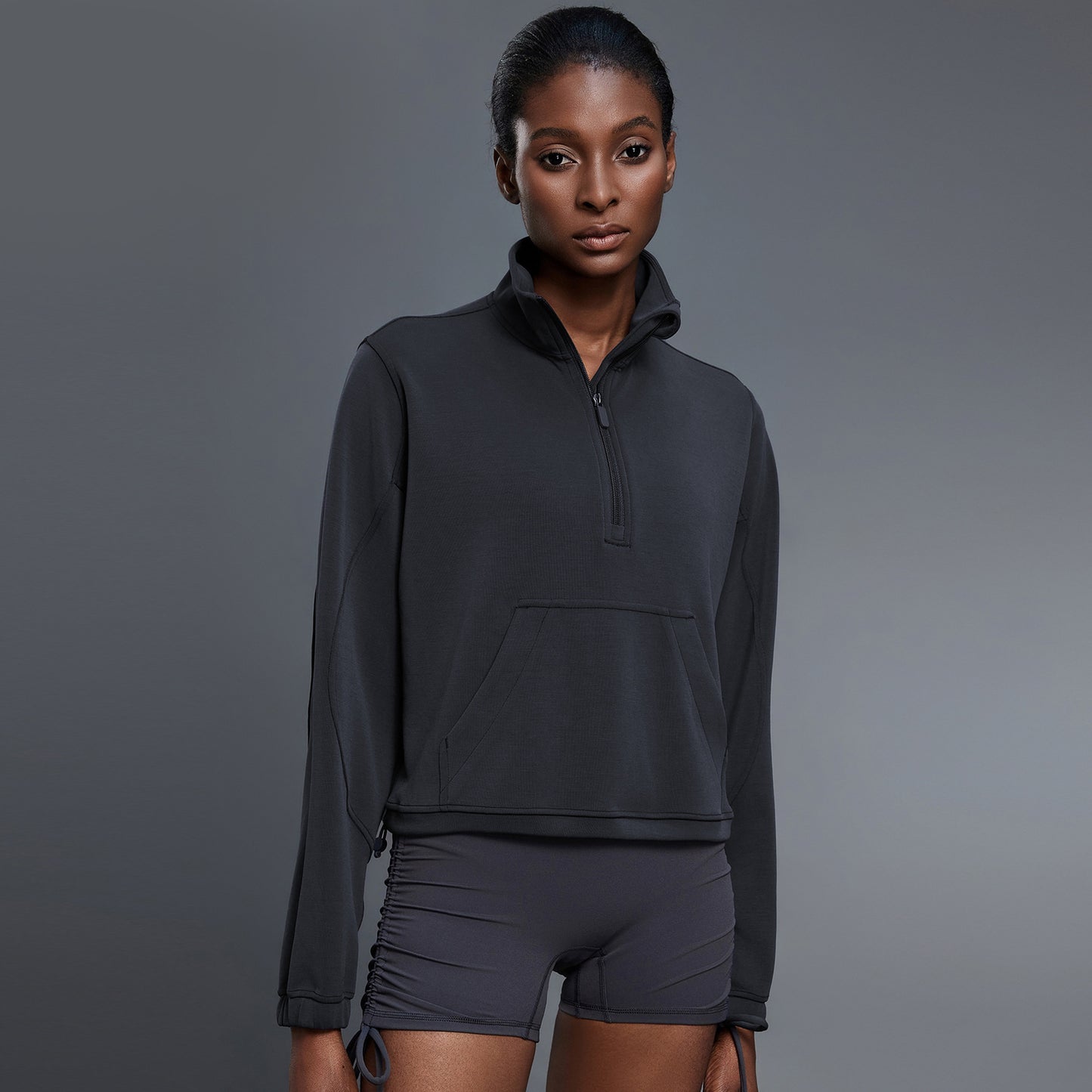 Women's Fall Hooded Long Sleeve Half Zip Hoodies