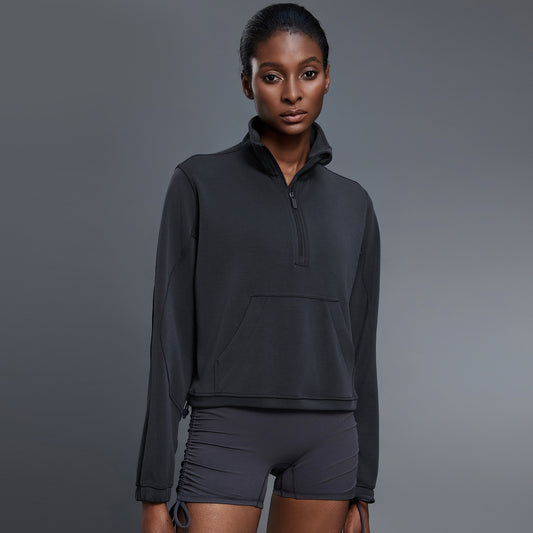 Women's Fall Hooded Long Sleeve Half Zip Hoodies