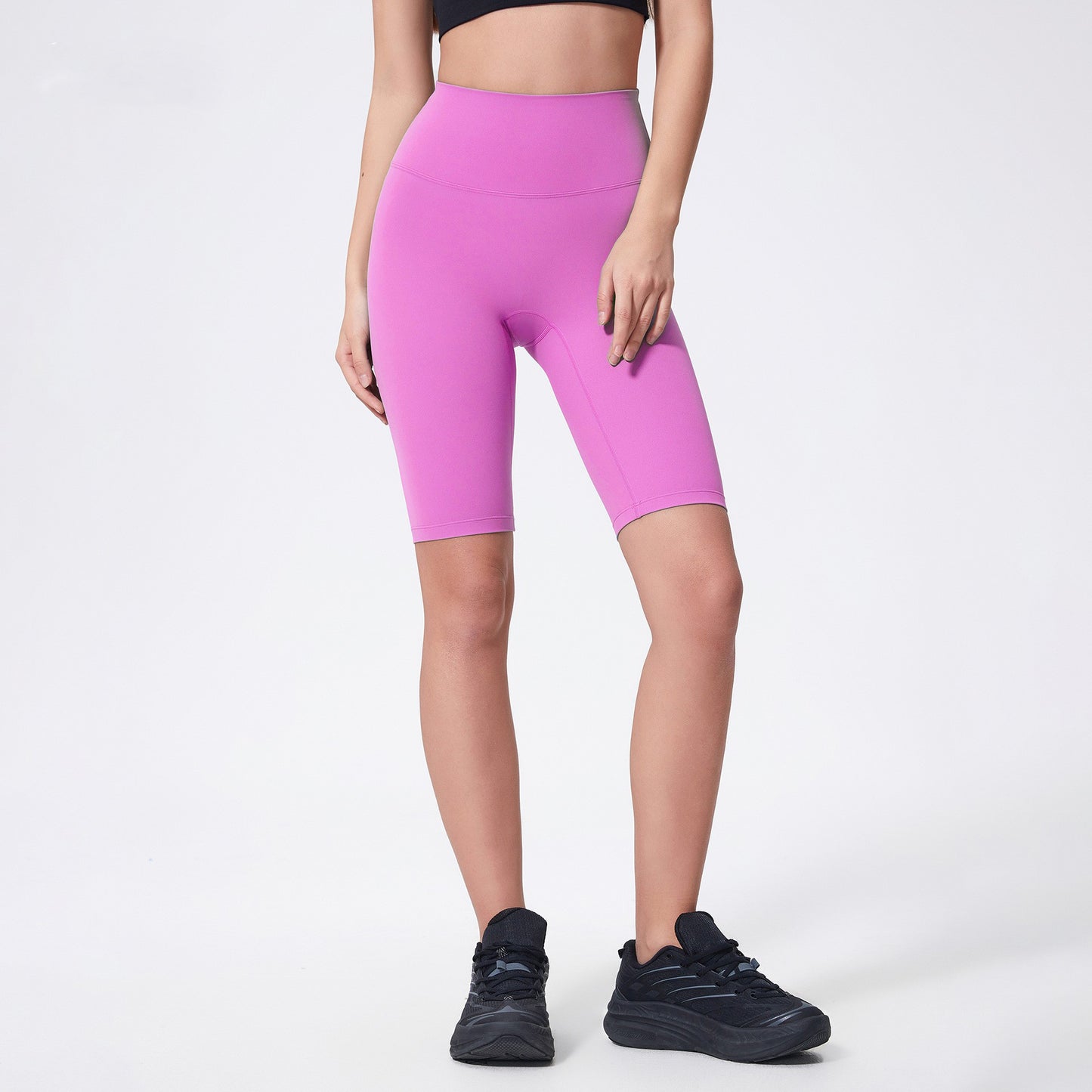 Womens High Waisted Tummy Control Spandex Shorts for Yoga Running Gym
