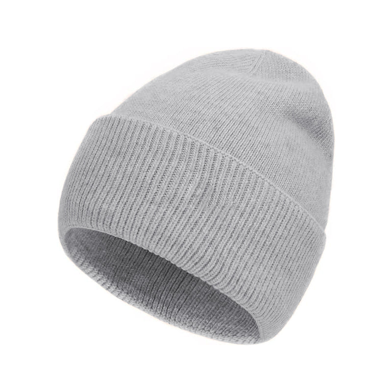 Wool Knit Beanies Winter Hats Soft Cashmere Warm Double Layer