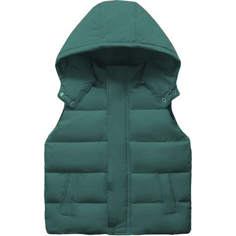 6 Color Womens Quilted Puffer Vest Hooded Winter Casual Stand Collar Gilet
