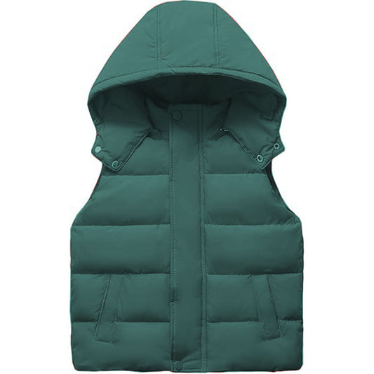 6 Color Womens Quilted Puffer Vest Hooded Winter Casual Stand Collar Gilet