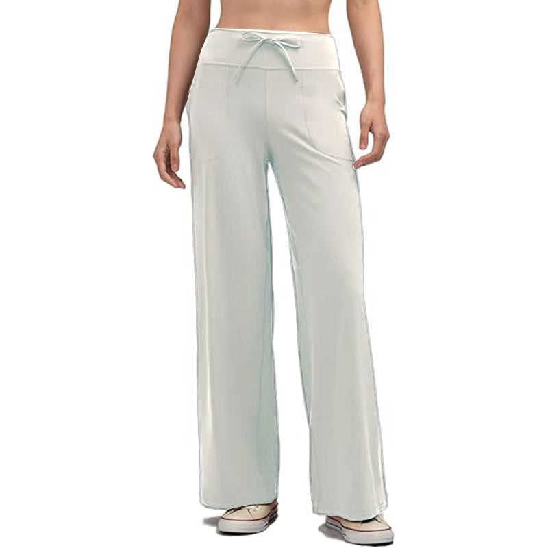 Womens Wide Leg Sweatpants High Waist Drawstring Comfy Yoga Pants with Pockets