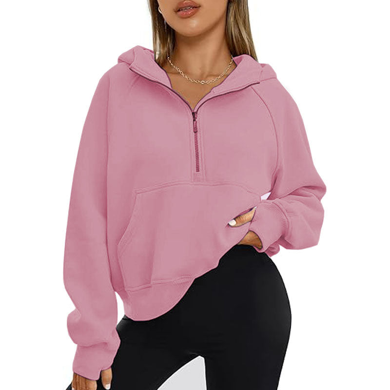 Womens Oversized Sweatshirts Fashion Half Zip Pullover Long Sleeve