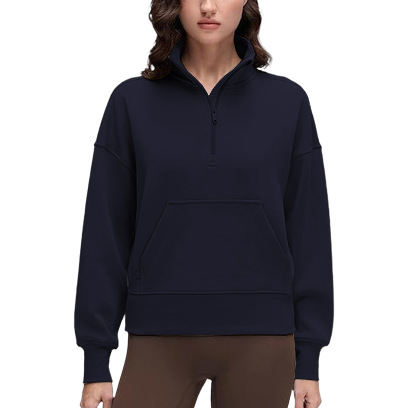 Half Zip Sweatshirt for Women Casual Sweat Shirts with Pocket