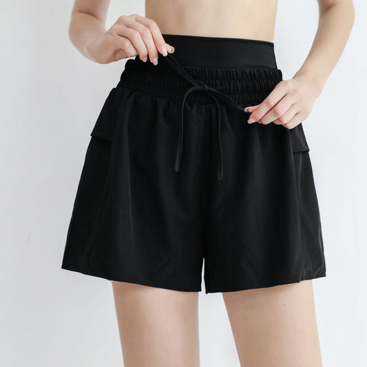Women's High Waisted Running Sporty Gym Elastic Workout Shorts