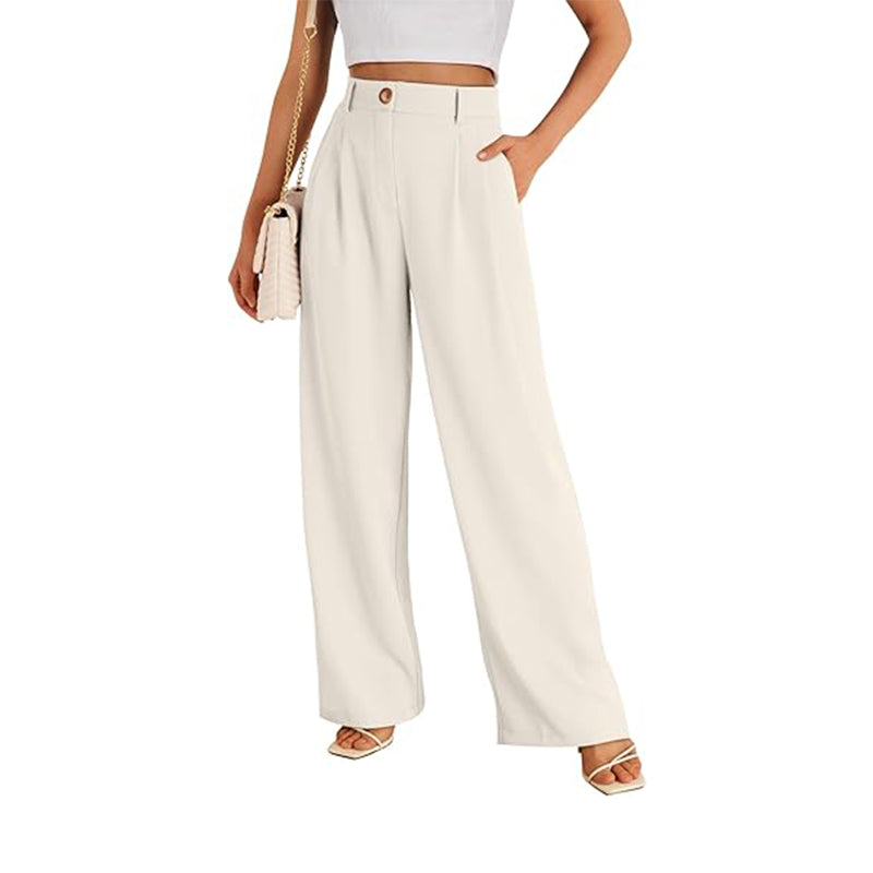 Wide Leg Dress Pants Women High Waisted Dressy Trousers