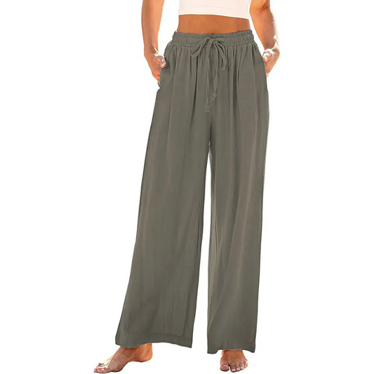 Women's Wide Leg Lounge Pants with Pockets Lightweight High Waisted