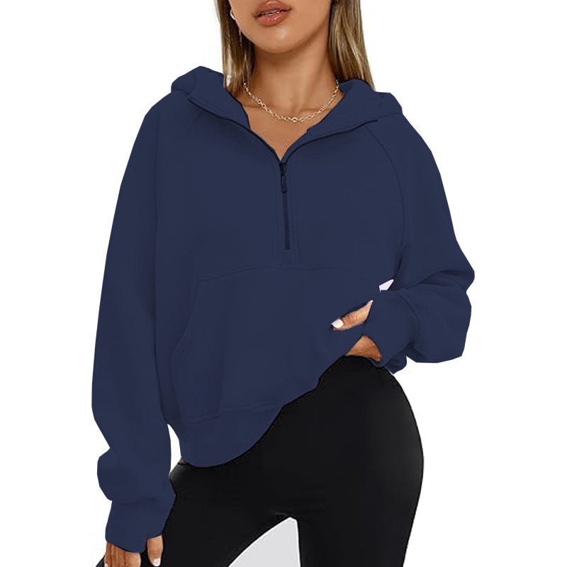 Womens Oversized Sweatshirts Fashion Half Zip Pullover Long Sleeve