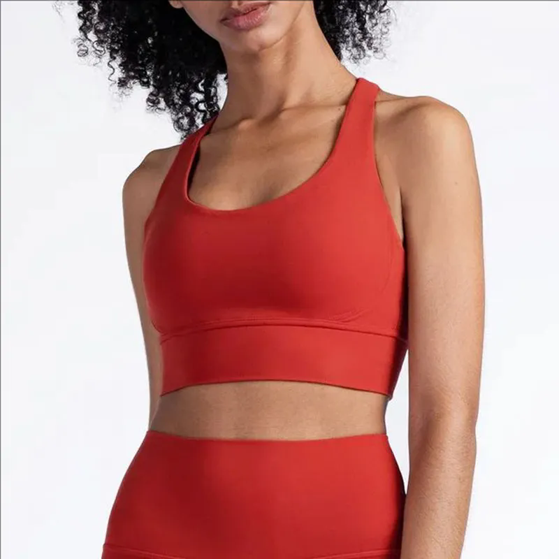 Padded Gym Yoga Sport Bras Top Women Longline Cross Strap Fitness Workout Bras