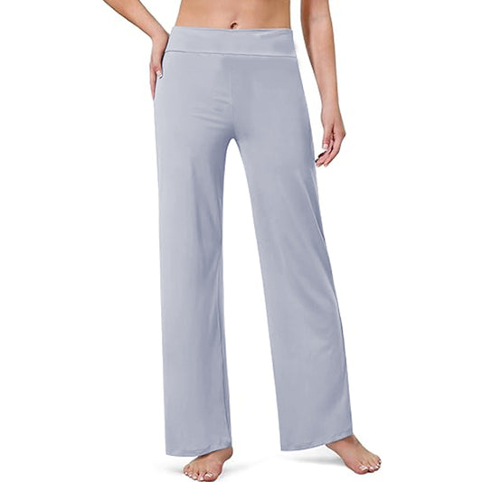 Wide Leg Stretchy Casual Pants for Women High Waisted