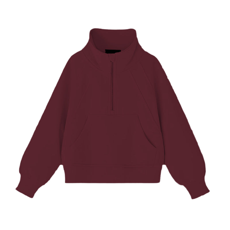 Womens Sweatshirts Half Zip Fleece