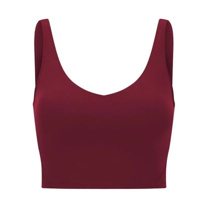 Women Padded Gym Yoga Sport Top Longline Cross Strap Workout Exercise