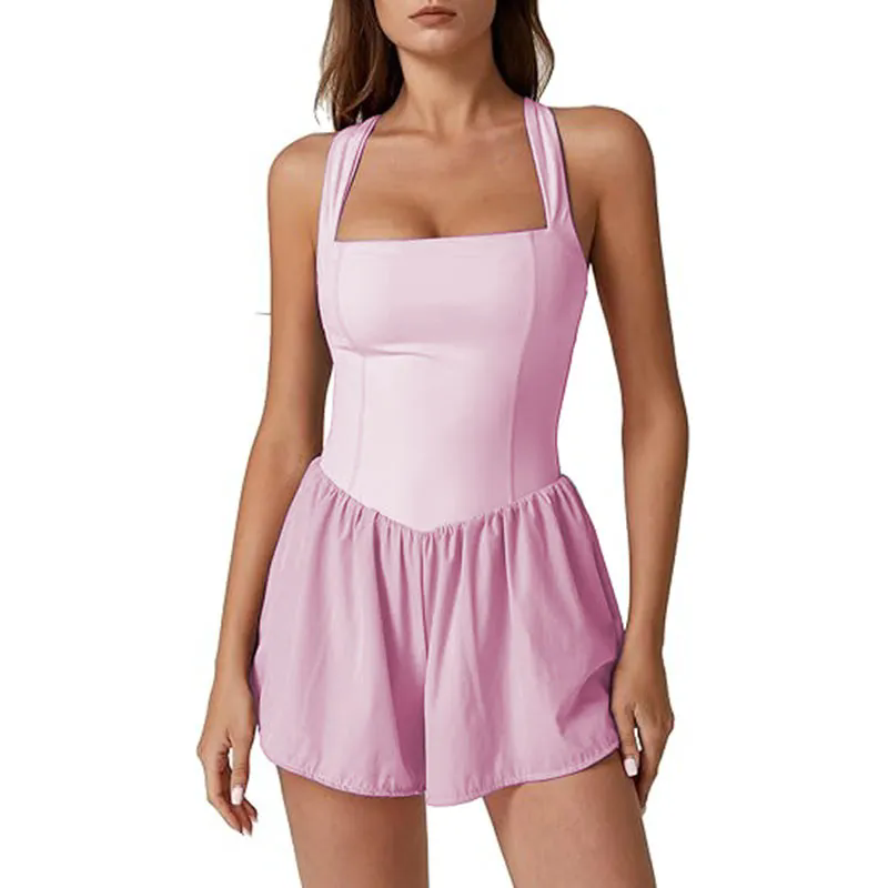 Women Summer Sleeveless Rompers Shorts