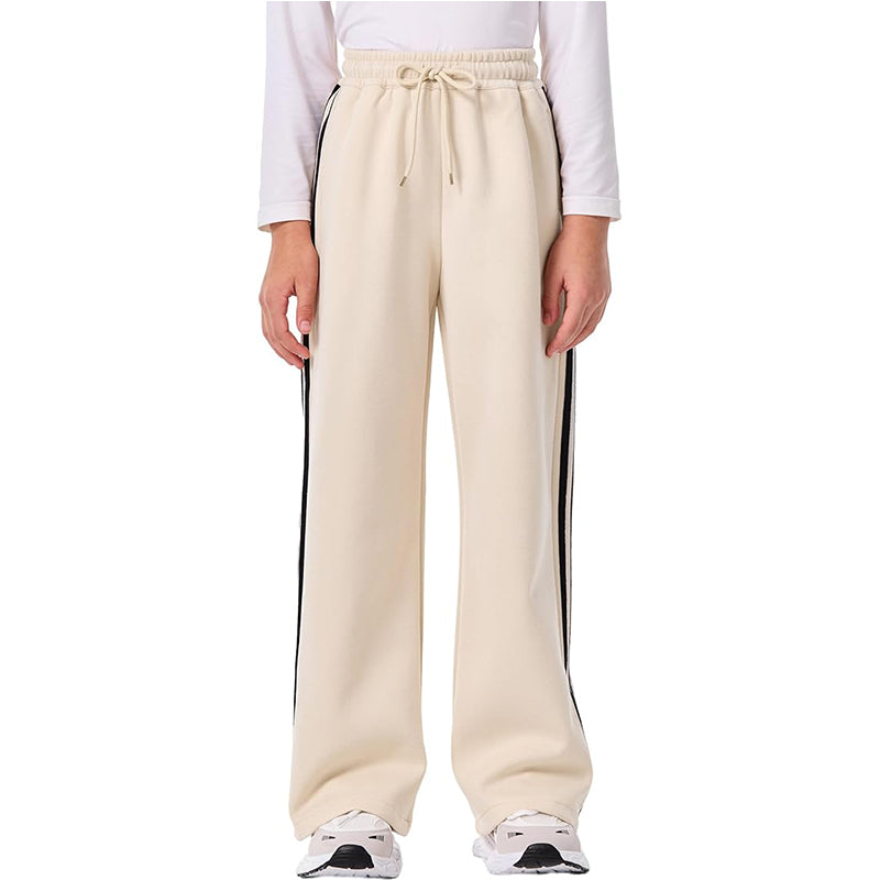 Children's wide leg sports pants with side stripes, high waisted and loose fit