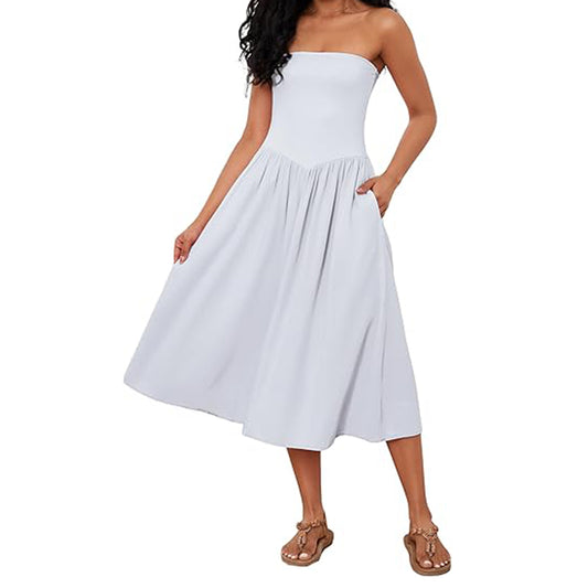 Women's Summer Bodycon Dresses Strapless Tube