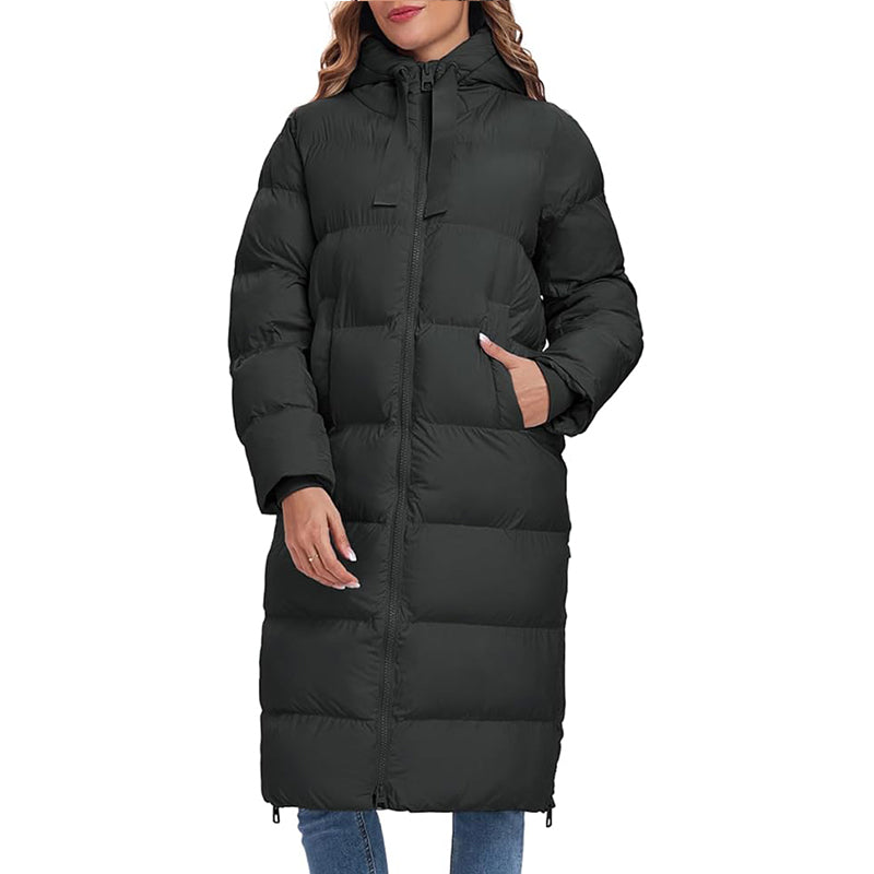 Women's Long Down Coat Winter Warm Hooded Puffer