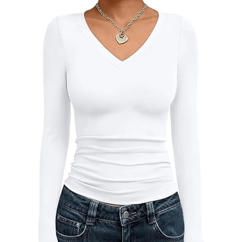 Long Sleeve Shirts for Women Tops Slim Fitted Tops
