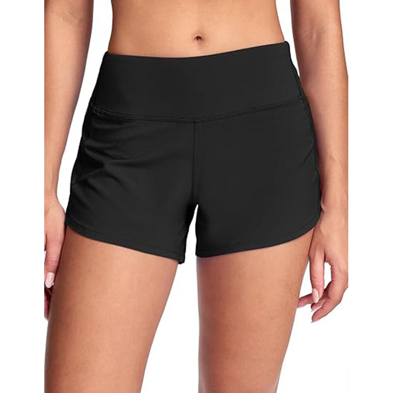 Women's sports shorts mid waist fitness running shorts with lining 2.5 inches