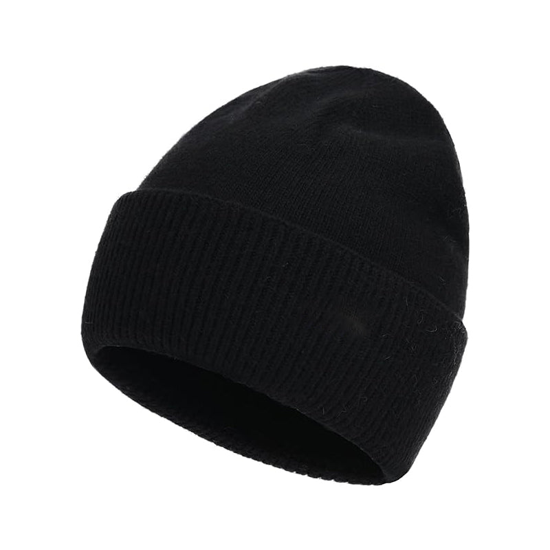 Wool Knit Beanies Winter Hats Soft Cashmere Warm Double Layer